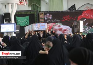 تصاویر/ وداع با شهید تازه تفحص شده در مراسم شیرخوارگان حسینی نوشهر