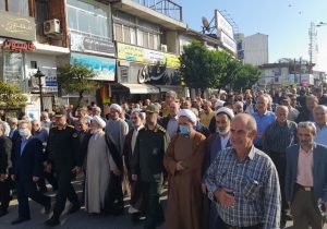 راهپیمایی مردم نوشهر در دفاع از مردم غزه
